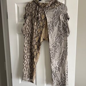 Zara Beige and Black Snake Print Garment